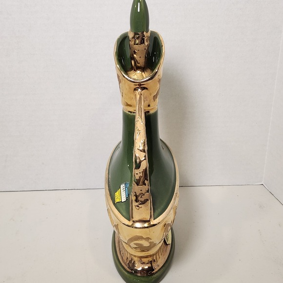 VTG 1967 Jim Beam Whiskey Decanter The Executive Series‎ Weeping Gold Green - Picture 9 of 11
